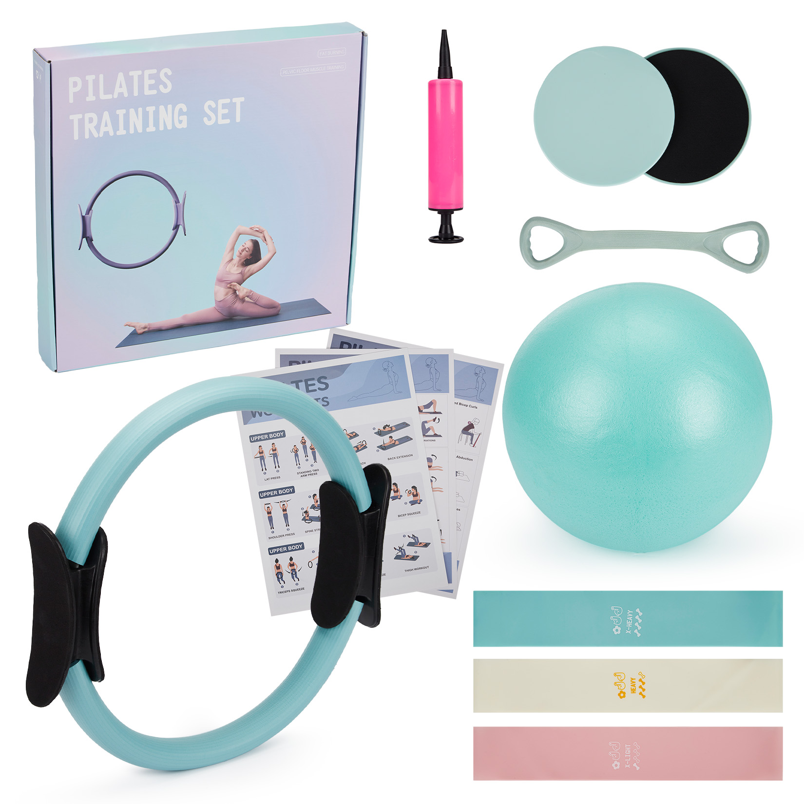 Home Gym Guide - Pilates Training Set, 6-in-1 Pilates Ring,
