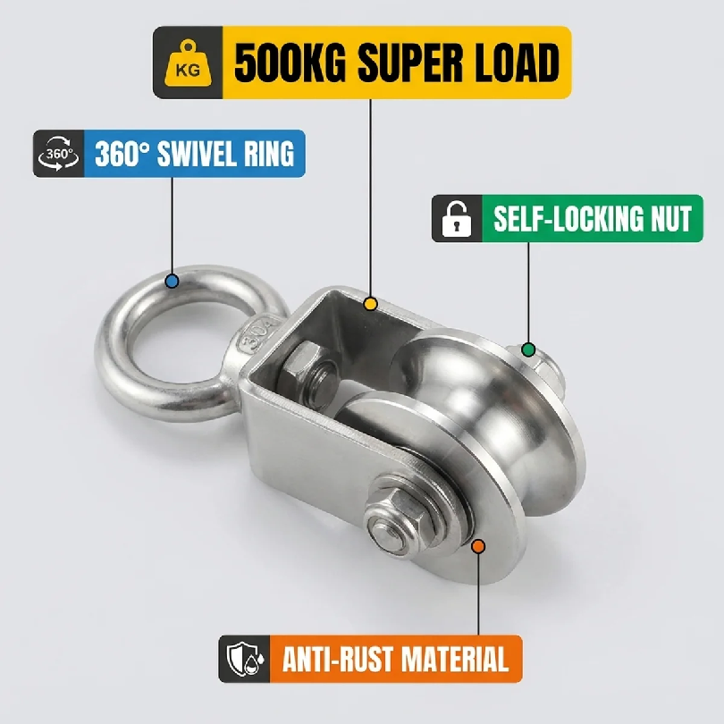 1PCS U Type Swivel Pulley 304  - огляд і ціна Pulley Home Gym