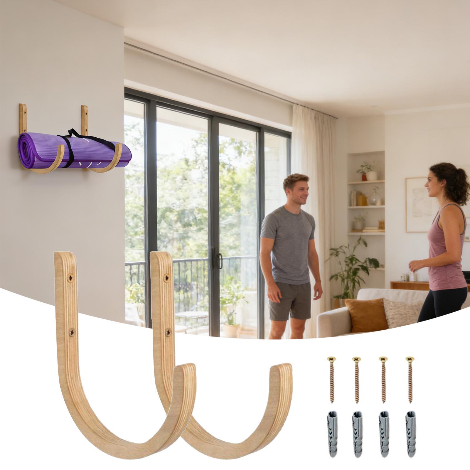 Yoga Mat Holder 2 Pieces Woode - огляд і ціна Home Gym Yoga Storage