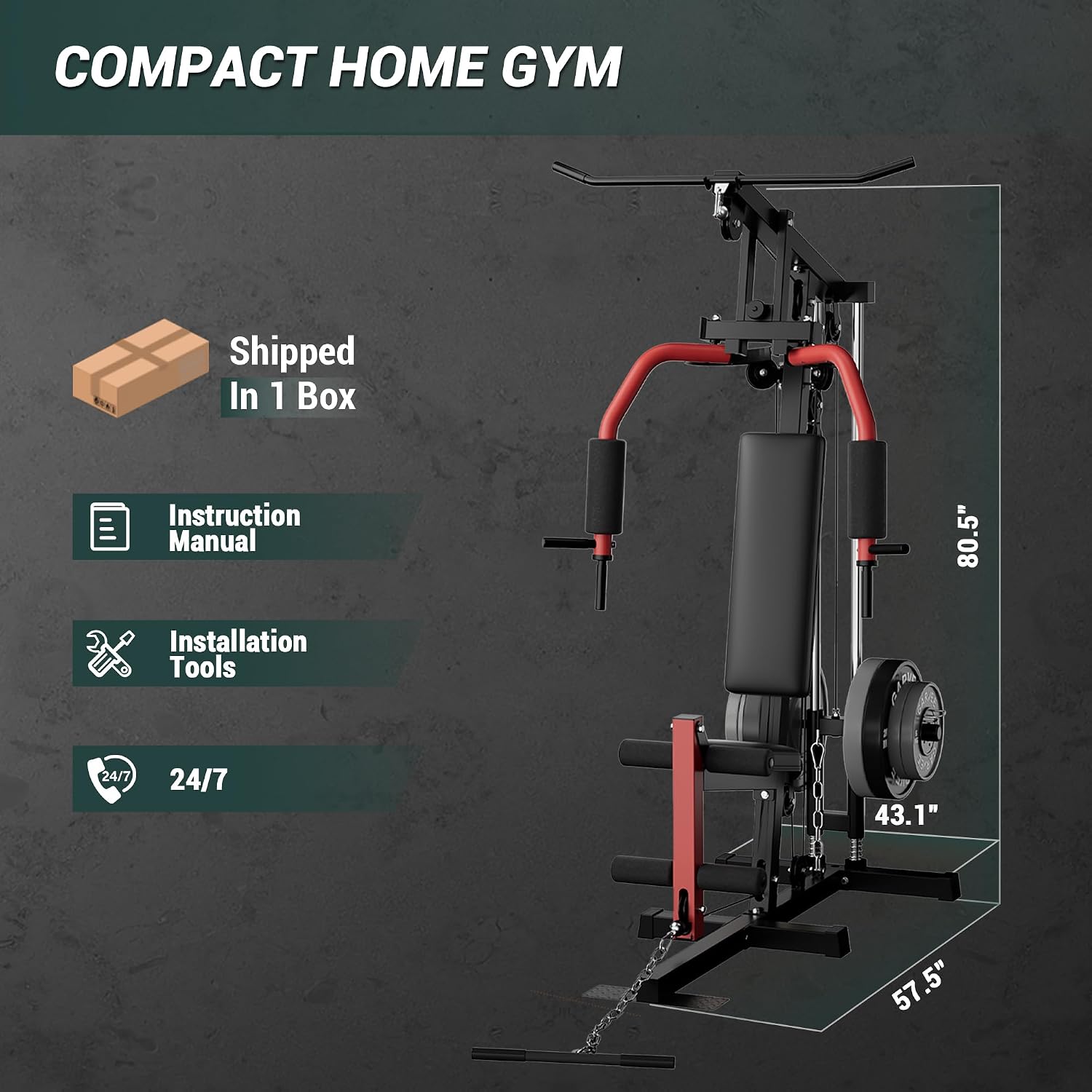 Full-Body Home Gym Machine wit - огляд і ціна Pulley Home Gym