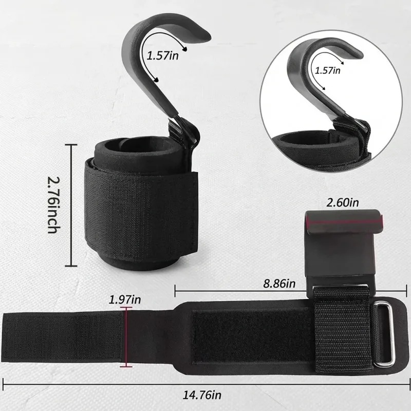 2Pcs Weight Lifting Hooks Non  - огляд і ціна Lifting Straps Wrist