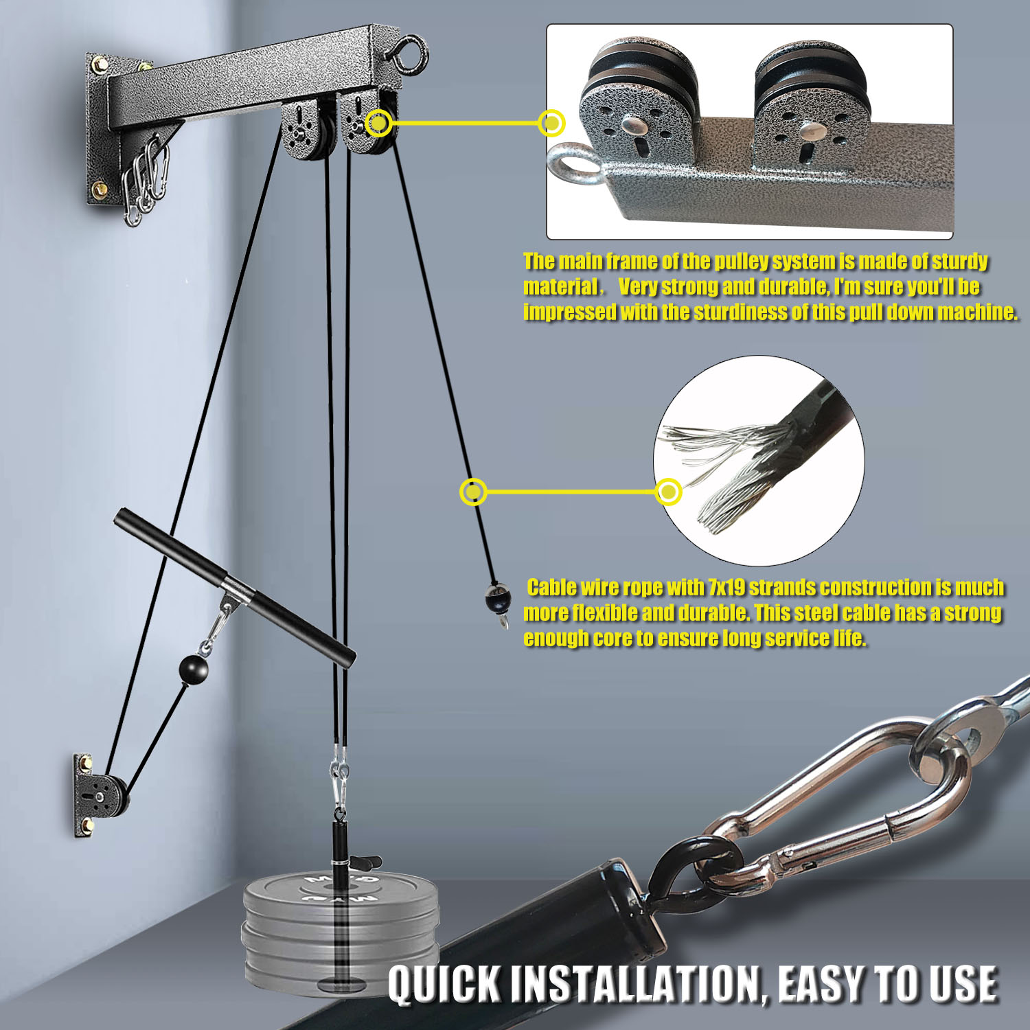 Fitness Wall Mounted Pulley Sy - огляд і ціна Pulley Home Gym