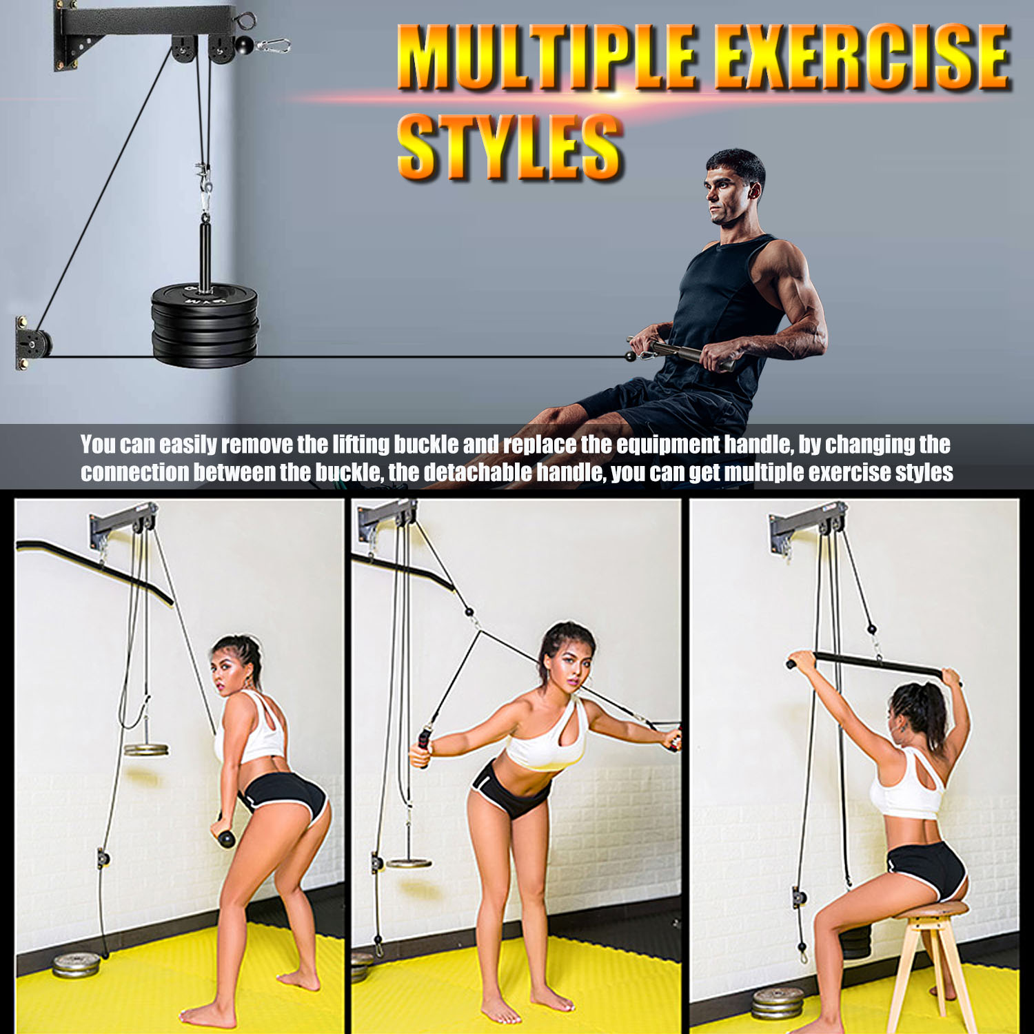 Fitness Wall Mounted Pulley Sy - огляд і ціна Pulley Home Gym